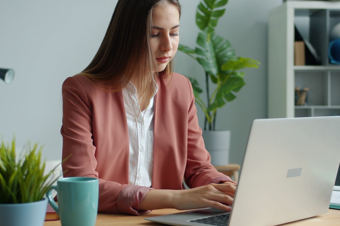 Salon website on a laptop